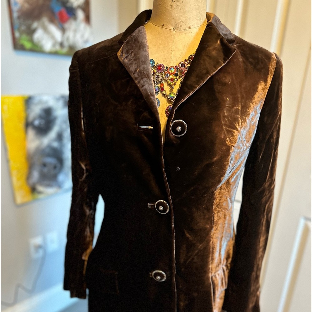 Gianni Versace CoutureVintage brown velvet blazer/dress